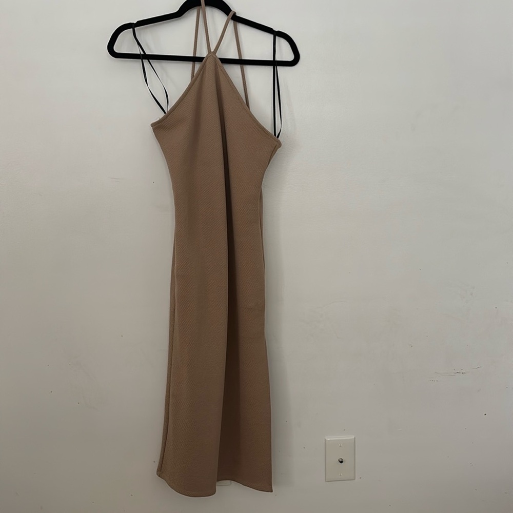 Great tan neutral dress dress her up or down size S like new condition.